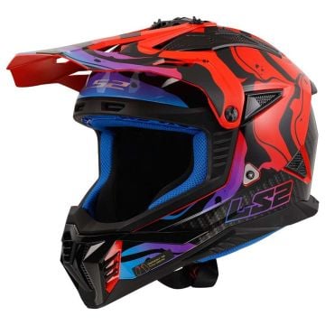 LS2 MX708 Fast II Wash Red Offroad Helmet