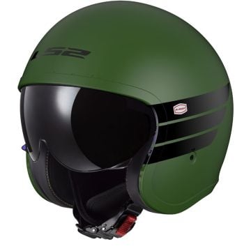 LS2 OF599 Spitfire II Retro Matt Military Green Jet Helmet