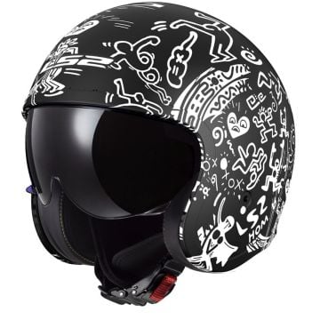 LS2 OF599 Spitfire II Tribal Matt Black White Jet Helmet