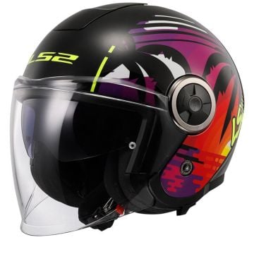 LS2 OF620 Classy Palm Black Jet Helmet