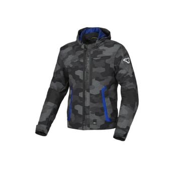 Macna Riggor Textile Waterproof Jacket Black Blue   