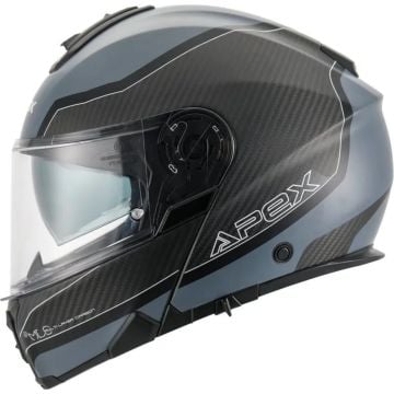 APEX MC500 Carbon Dolomites Black Grey Silver Glossy Modular Helmet
