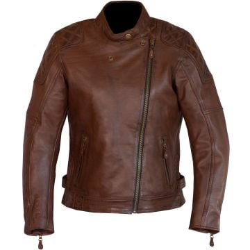 Merlin Bristol D3O Cafe Ladies Brown Leather Motorcycle Jacket