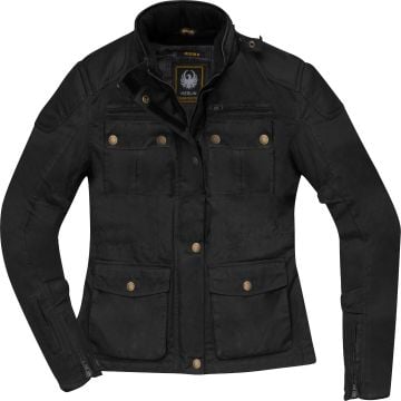 Merlin Buxton II Ladies Black Waxed Motorcycle Jacket