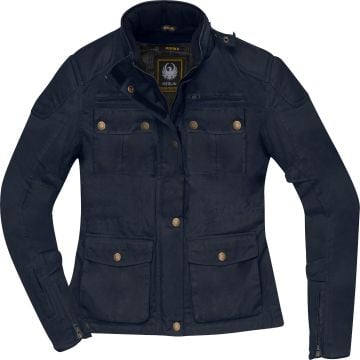 Merlin Buxton II Ladies Marine Blue Waxed Motorcycle Jacket