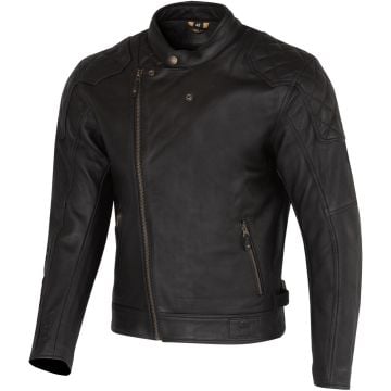 Merlin Chester D3O Cafe Black Leather Motorcycle Jacket
