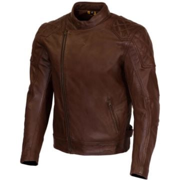 Merlin Chester D3O Cafe Brown Leather Motorcycle Jacket