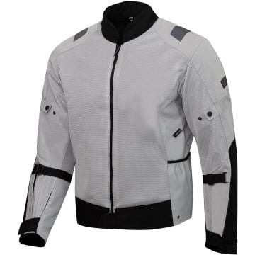 Merlin Taos Air Mesh Stretch Light Grey Black Textile Motorcycle Jacket