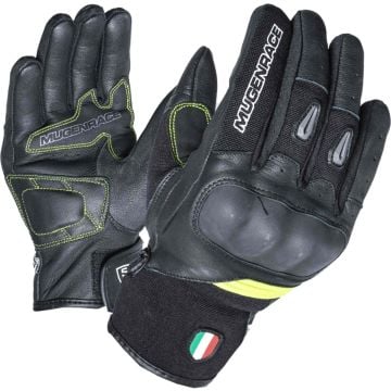 MUGENRACE Neo Short Black Neon Yellow Gloves