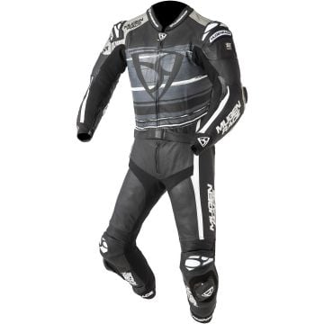 MUGENRACE RC-Max Due Black White Grey Perforated 2PC Leather Motorcycle Suit