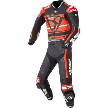 MUGENRACE RC-Max Due Black White Red Perforated 2PC Leather Motorcycle Suit