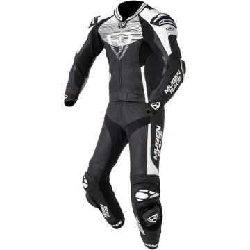 MUGENRACE Scorpion Black White Perforated 2PC Leather Motorcycle Suit
