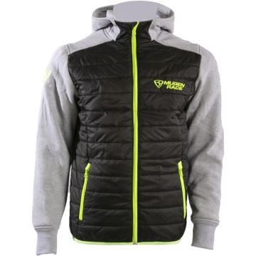 MUGENRACE Puffy Black Light Grey Fluo Yellow Zip Hoodie