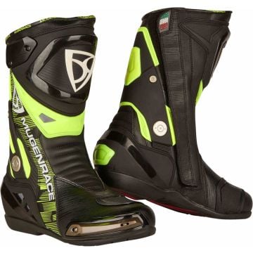 MUGENRACE Sphantom Plus Perforated Black Neon Yellow Boots