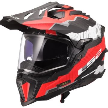 LS2 MX701 Explorer C Trick White Red 06 Adventure Helmet