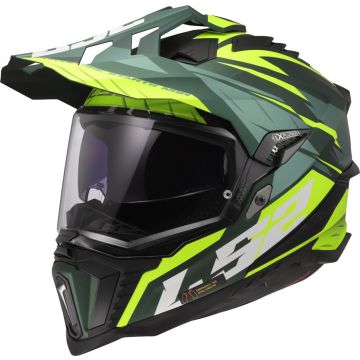 LS2 MX701 Explorer Spire Green H-Vis Yellow 06 Adventure Helmet