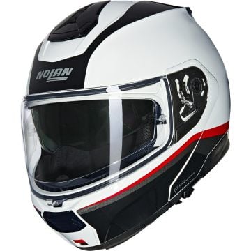 Nolan N100-6 Incognito 344 White Red Black Metal Flip Up Helmet