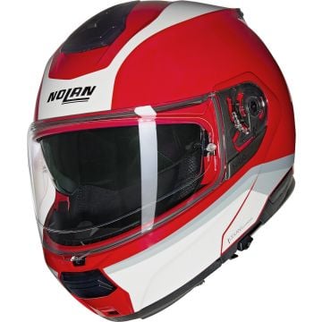 Nolan N100-6 Incognito 345 Red White Silver Glossy Flip Up Helmet