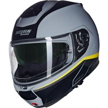 Nolan N100-6 Incognito 346 Gray Yellow Black Glossy Flip Up Helmet