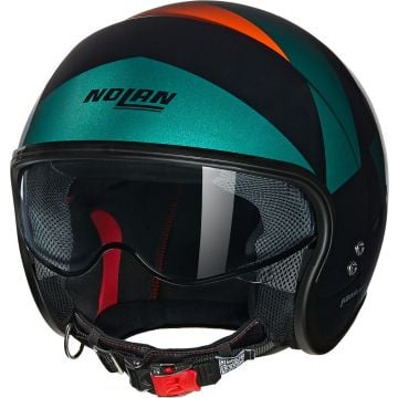Nolan N21 06 Tangente 347 Black Military Green Orange Glossy Jet Helmet