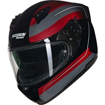 Nolan N60-6 Ermetico 345 Black Red Gray Glossy Full Face Helmet
