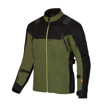 Merlin Navar D3O® Laminé Veste Moto Textile Imperméable Noir Vert