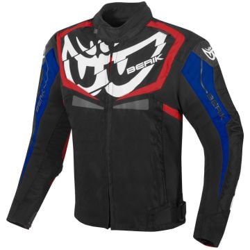 Berik Radic Evo Black Red Blue Waterproof Textile Motorcycle Jacket