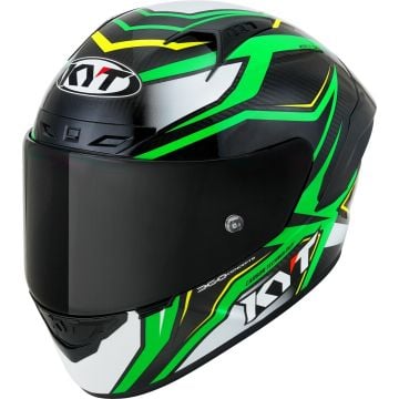 KYT NZ Race Carbon Stride Neon Green Full Face Helmet