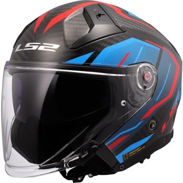 LS2 OF603 Infinity II C Urus Blue Red 06 Jet Helmet