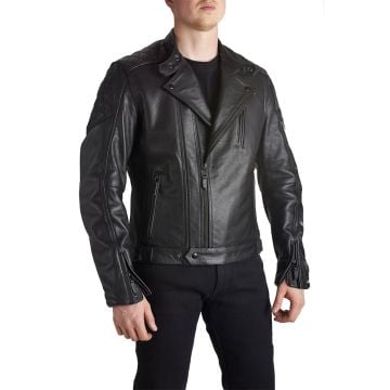 Pando Moto Twin Leather Jacket Black    