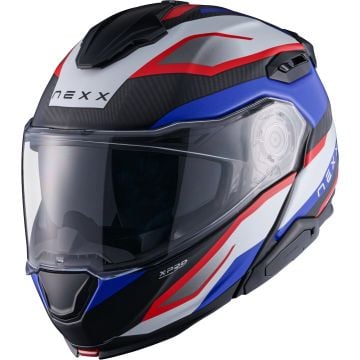 Nexx X.Lifetour Pro Mile Carbon Matt Blue Red Flip Up Helmet