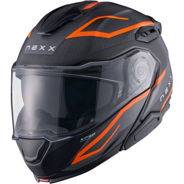 Nexx X.Lifetour Pro Mile Carbon Matt Grey Orange Flip Up Helmet