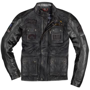 HolyFreedom Quattro Evolution Black Motorcycle Leather Jacket