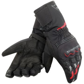 Dainese Tempest Unisex D-Dry Gants De Moto Long Noir Rouge