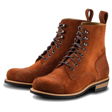 ROKKER Urban Rebel Dark Brown Red Motorcycle Boots