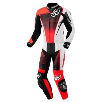 Berik XR-Ace Evo Perforated Black Red White Two Piece Motorcycle Suit