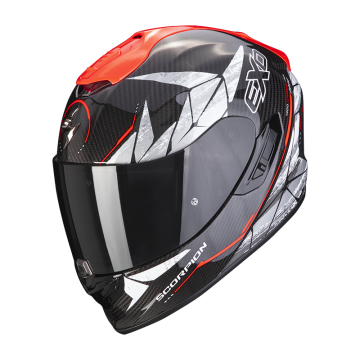 Scorpion Exo-1400 Evo Carbon Air Aranea Black-Neon Rouge Casque Intégral