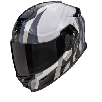 Scorpion EXO-GT SP AIR Touradven Pearl Blanc Argenté Casque Intégral