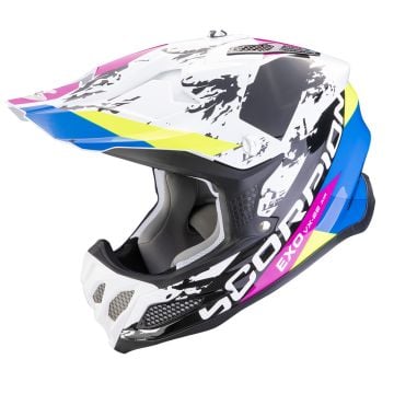 Scorpion VX-22 Air CX Blanc Noir Bleu Casque Cross