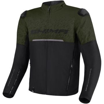 SHIMA Drift Black Green Textile Motorcycle Jacket