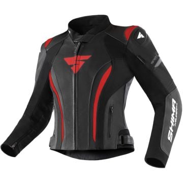 SHIMA Miura 2.0 Ladies Black Red Leather Motorcycle Jacket