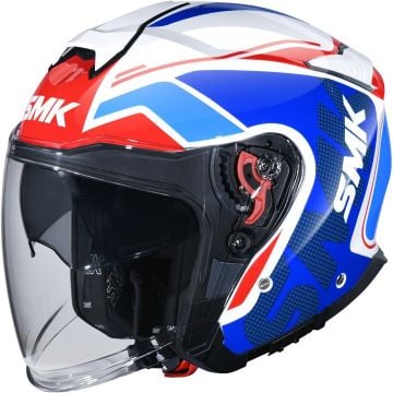SMK GTJ Tourer Blanco Azul Rojo Casco Jet