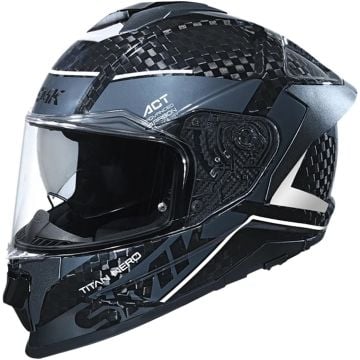 SMK Titan Carbon Nero 06 Grigio Bianco Casco Integrale