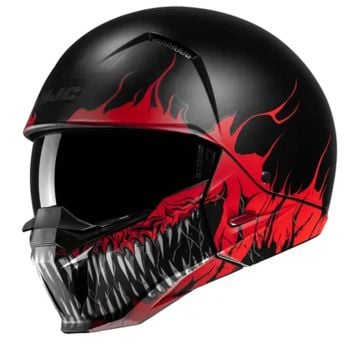 Hjc I20 Scraw Black Red Mc1Sf Open Face Helmets