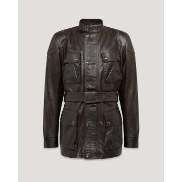 Belstaff Trialmaster Black Brown Leather Jacket