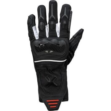 IXS Rapid-STX 1.0 Waterproof Black White Red Motorcycle Gloves