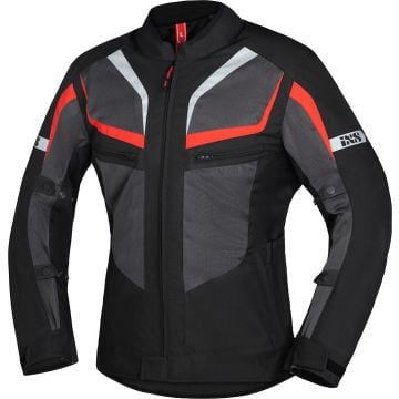 IXS Gerona-Air 1.0 Black Grey Red Textile Motorcycle Jacket