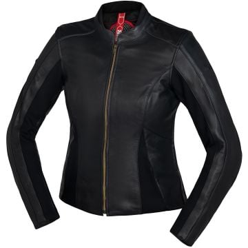 IXS Aberdeen Ladies Black Leather Motorcycle Jacket