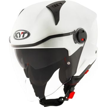 KYT D-City Plain Matt White Jet Helmet
