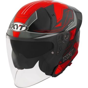 KYT TTR-Jet Led Black Red Jet Helmet